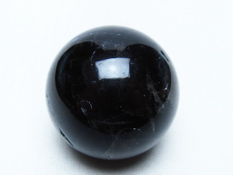 モリオン 丸玉 33mm 黒水晶 スフィア 置物 一点物 141-7967
