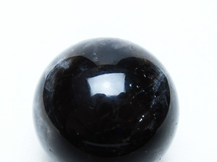 モリオン 丸玉 34mm 黒水晶 スフィア 置物 一点物 141-7969