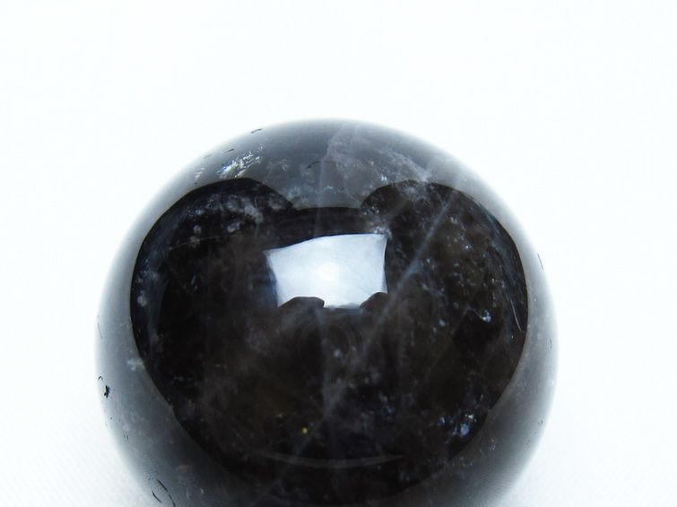 モリオン 丸玉 34mm 黒水晶 スフィア 置物 一点物 141-7971