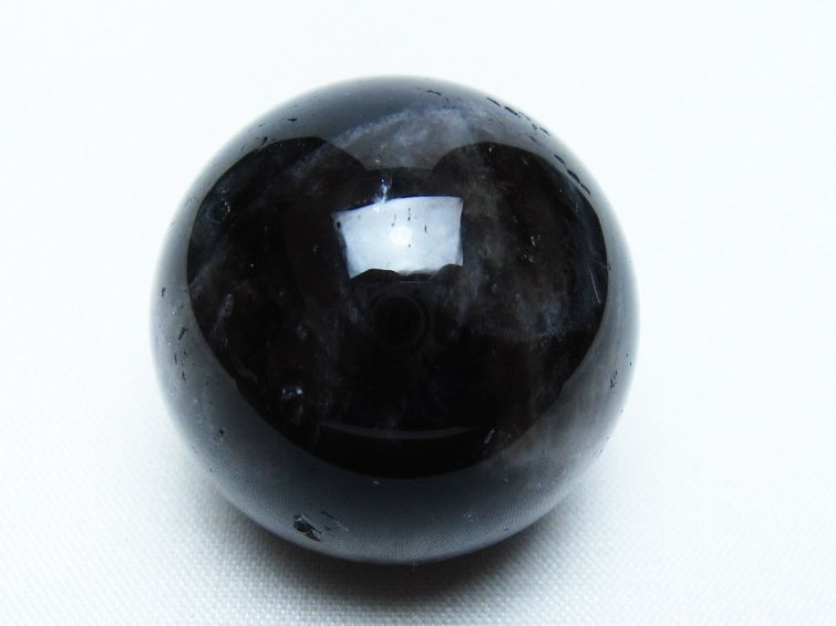 モリオン 丸玉 34mm 黒水晶 スフィア 置物 一点物 141-7972