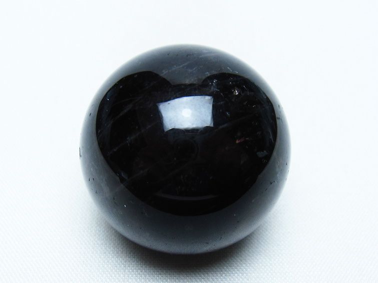 モリオン 丸玉 34mm 黒水晶 スフィア 置物 一点物 141-7973