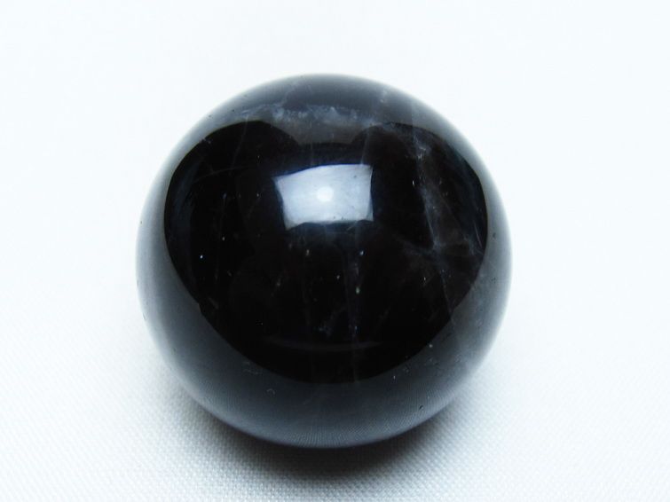 モリオン 丸玉 34mm 黒水晶 スフィア 置物 一点物 141-7974