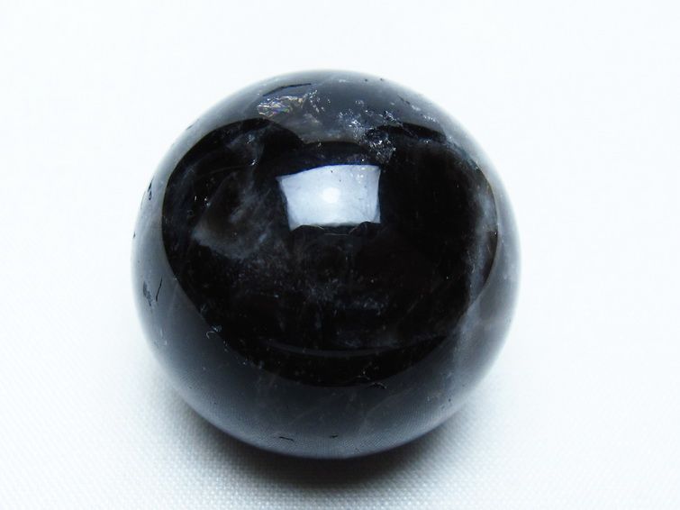 モリオン 丸玉 34mm 黒水晶 スフィア 置物 一点物 141-7975