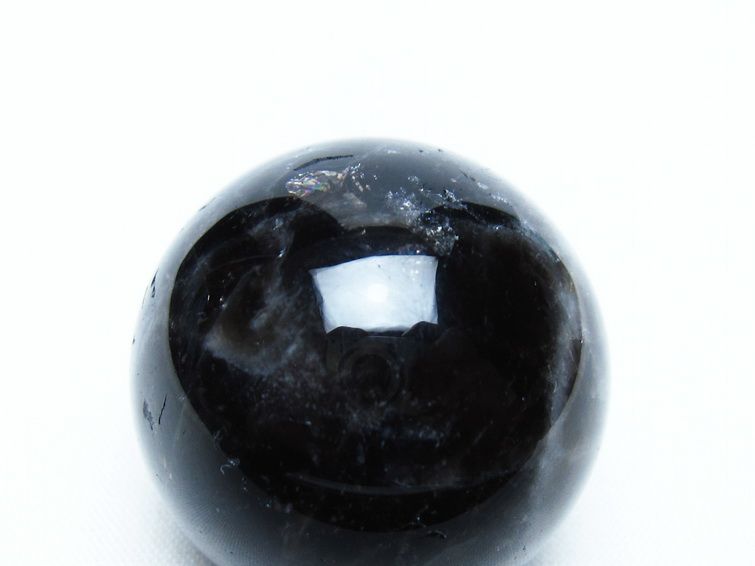 モリオン 丸玉 34mm 黒水晶 スフィア 置物 一点物 141-7975