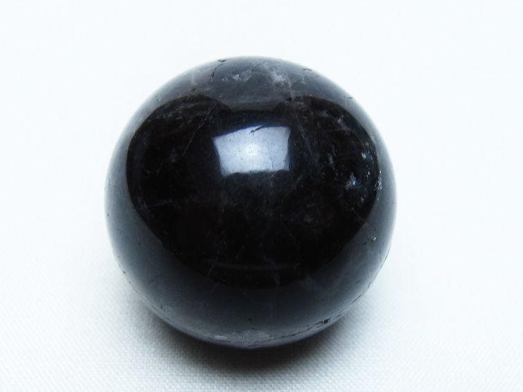 モリオン 丸玉 34mm 黒水晶 スフィア 置物 一点物 141-7977