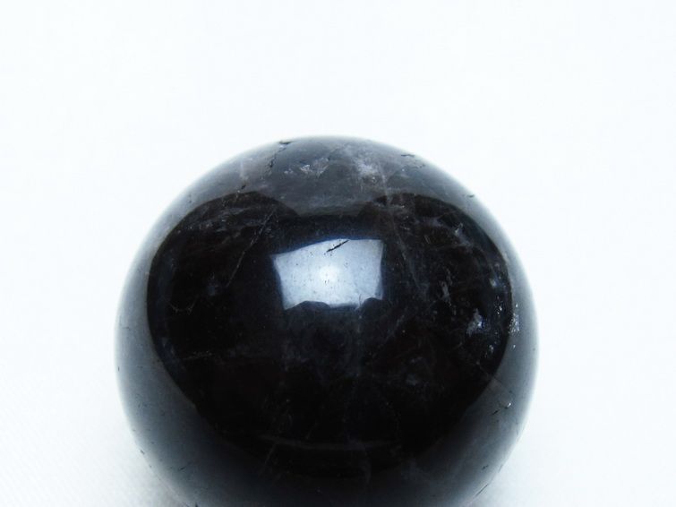 モリオン 丸玉 34mm 黒水晶 スフィア 置物 一点物 141-7977