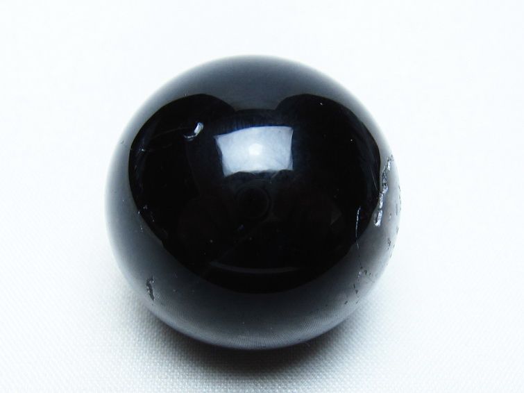 モリオン 丸玉 34mm 黒水晶 スフィア 置物 一点物 141-7978