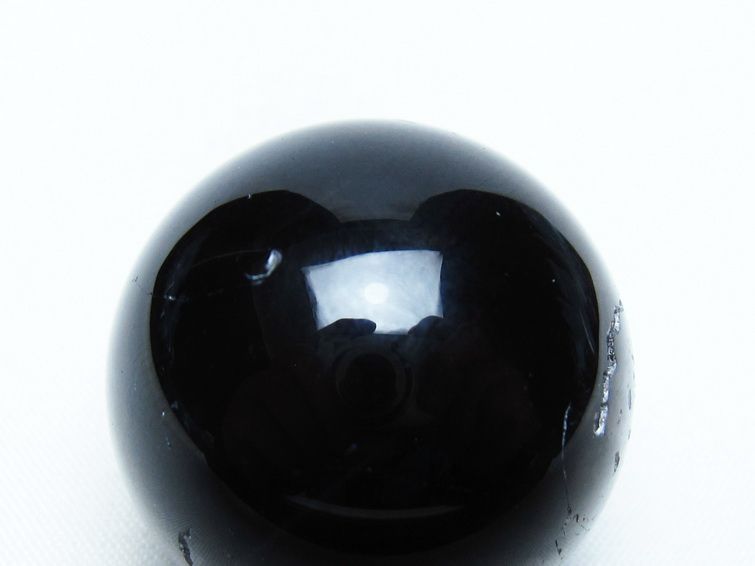モリオン 丸玉 34mm 黒水晶 スフィア 置物 一点物 141-7978