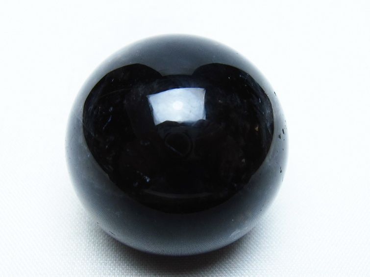 モリオン 丸玉 34mm 黒水晶 スフィア 置物 一点物 141-7979