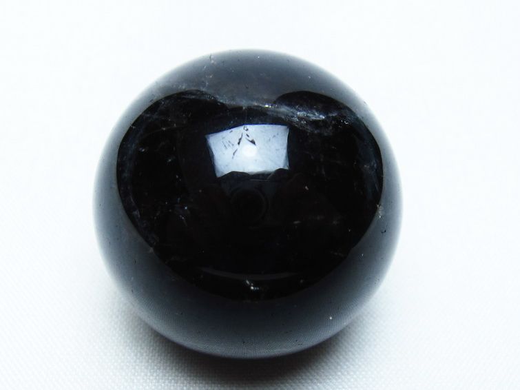 モリオン 丸玉 34mm 黒水晶 スフィア 置物 一点物 141-7980