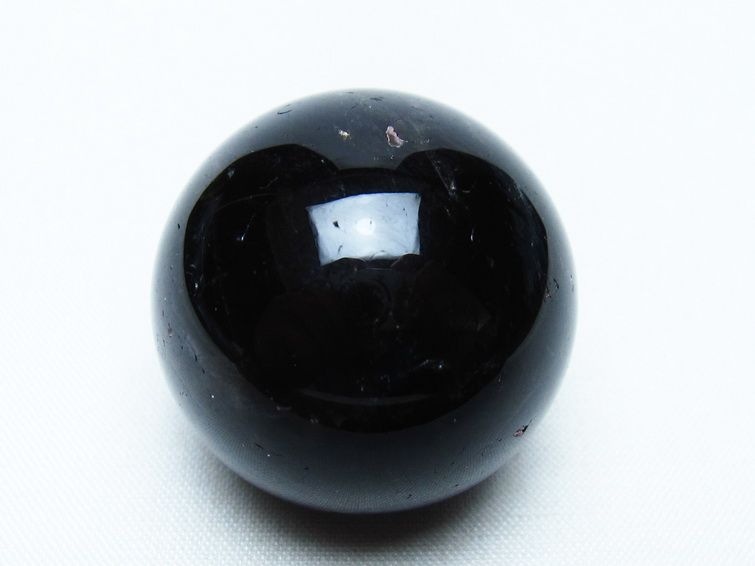 モリオン 丸玉 34mm 黒水晶 スフィア 置物 一点物 141-7981