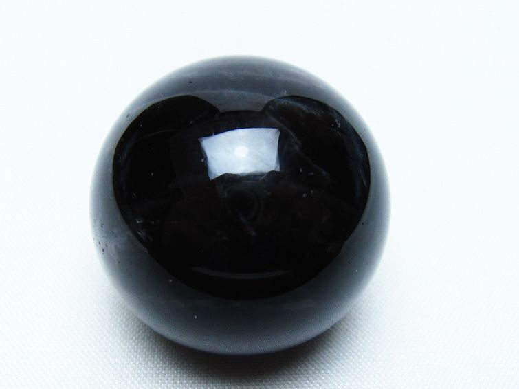 モリオン 丸玉 34mm 黒水晶 スフィア 置物 一点物 141-7982