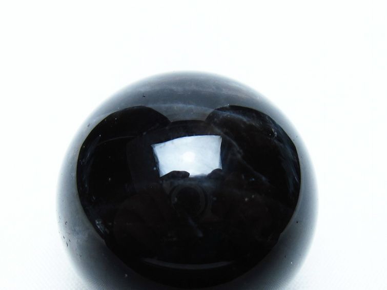 モリオン 丸玉 34mm 黒水晶 スフィア 置物 一点物 141-7982