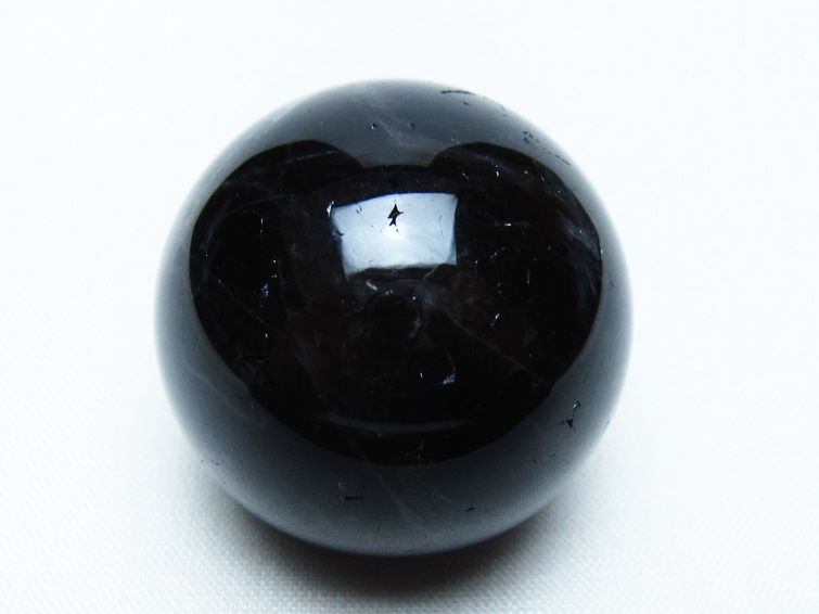 モリオン 丸玉 34mm 黒水晶 スフィア 置物 一点物 141-7983