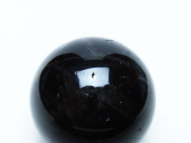 モリオン 丸玉 34mm 黒水晶 スフィア 置物 一点物 141-7983