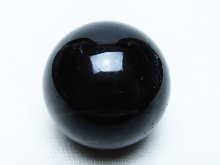 モリオン 丸玉 34mm 黒水晶 スフィア 置物 一点物 141-7984