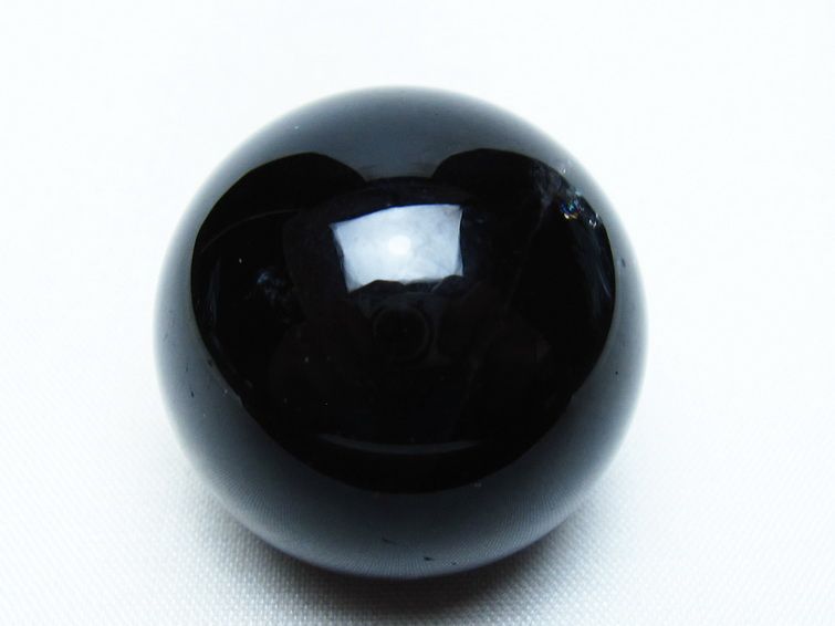 モリオン 丸玉 34mm 黒水晶 スフィア 置物 一点物 141-7987