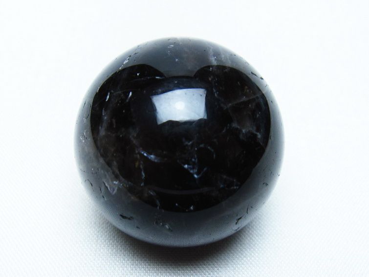 モリオン 丸玉 34mm 黒水晶 スフィア 置物 一点物 141-7990