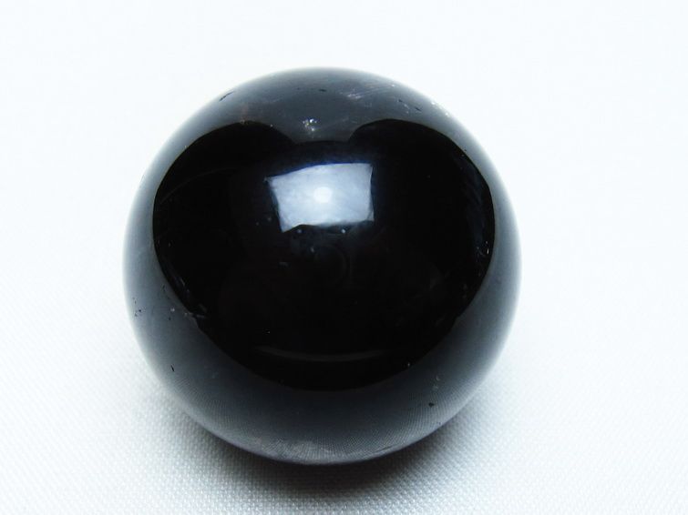 モリオン 丸玉 34mm 黒水晶 スフィア 置物 一点物 141-7996