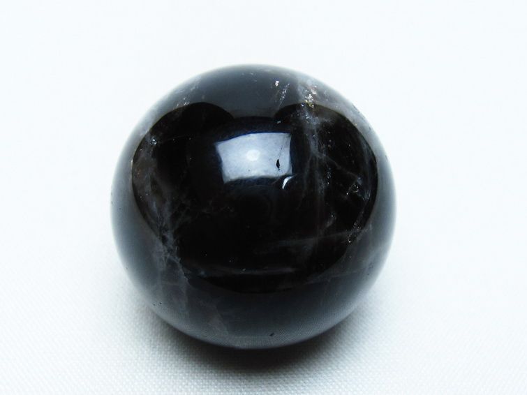 モリオン 丸玉 34mm 黒水晶 スフィア 置物 一点物 141-7998