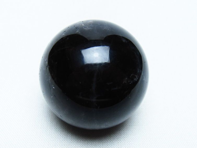 モリオン 丸玉 34mm 黒水晶 スフィア 置物 一点物 141-7999