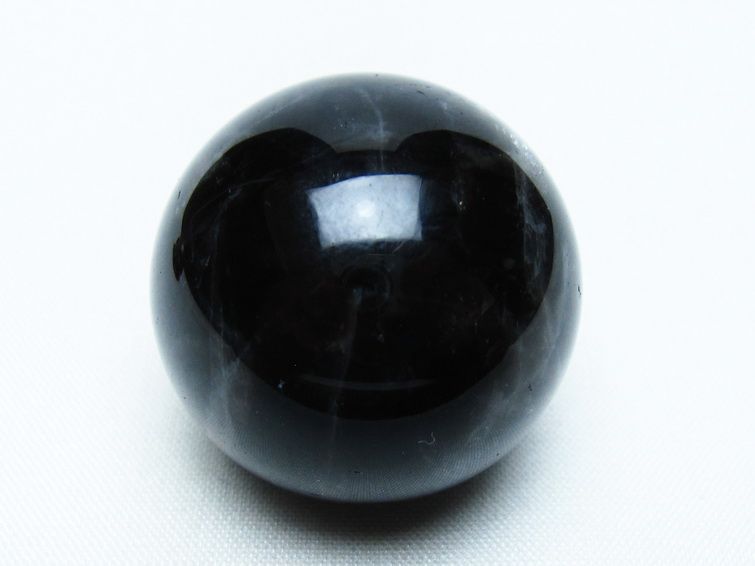 モリオン 丸玉 34mm 黒水晶 スフィア 置物 一点物 141-8001