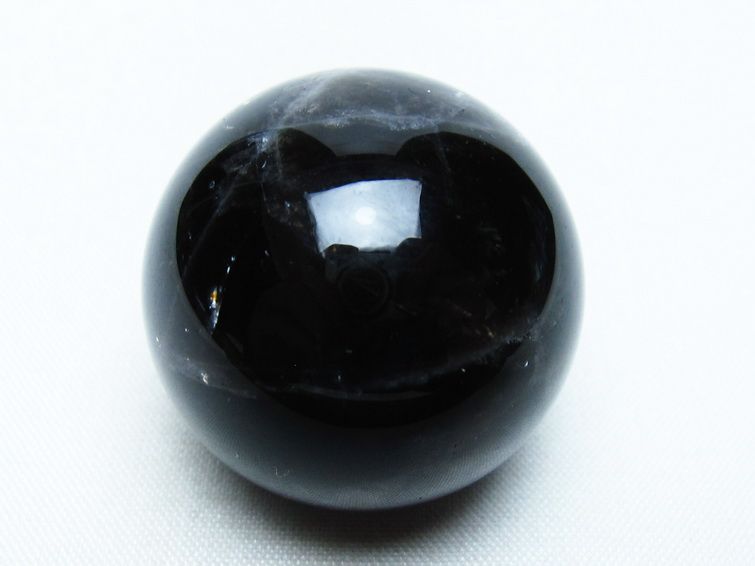 モリオン 丸玉 34mm 黒水晶 スフィア 置物 一点物 141-8003