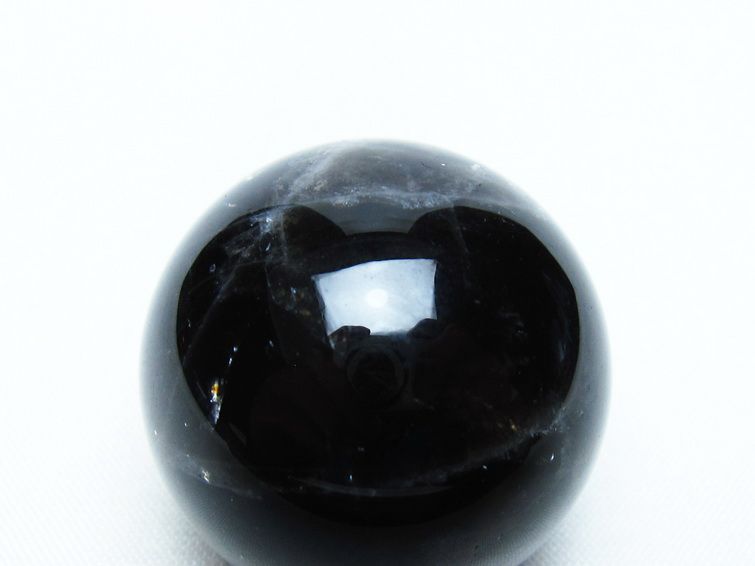 モリオン 丸玉 34mm 黒水晶 スフィア 置物 一点物 141-8003