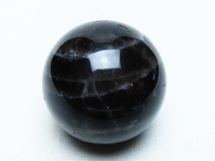 モリオン 丸玉 34mm 黒水晶 スフィア 置物 一点物 141-8004