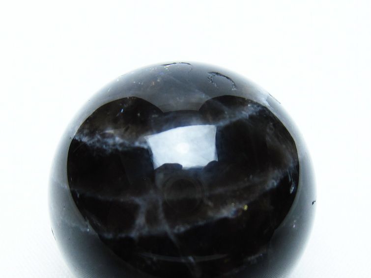 モリオン 丸玉 34mm 黒水晶 スフィア 置物 一点物 141-8004