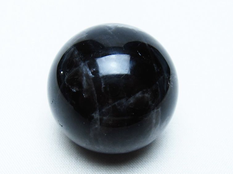 モリオン 丸玉 34mm 黒水晶 スフィア 置物 一点物 141-8012