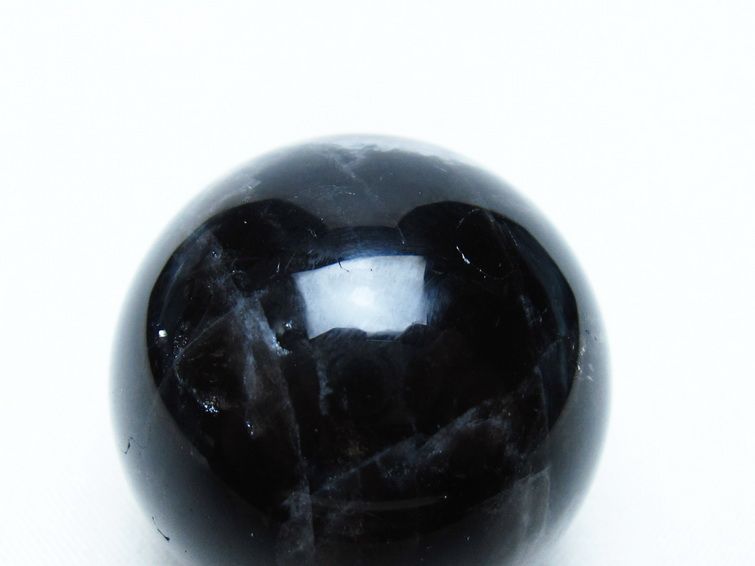 モリオン 丸玉 34mm 黒水晶 スフィア 置物 一点物 141-8012