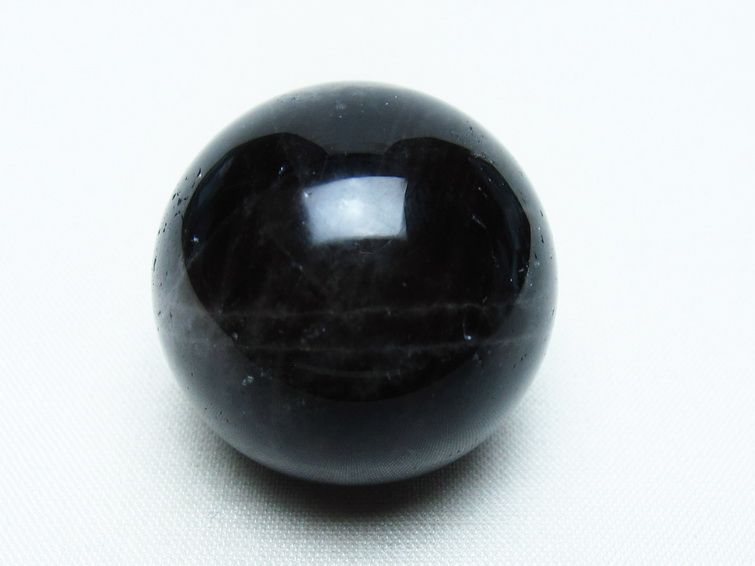 モリオン 丸玉 33mm 黒水晶 スフィア 置物 一点物 141-8014