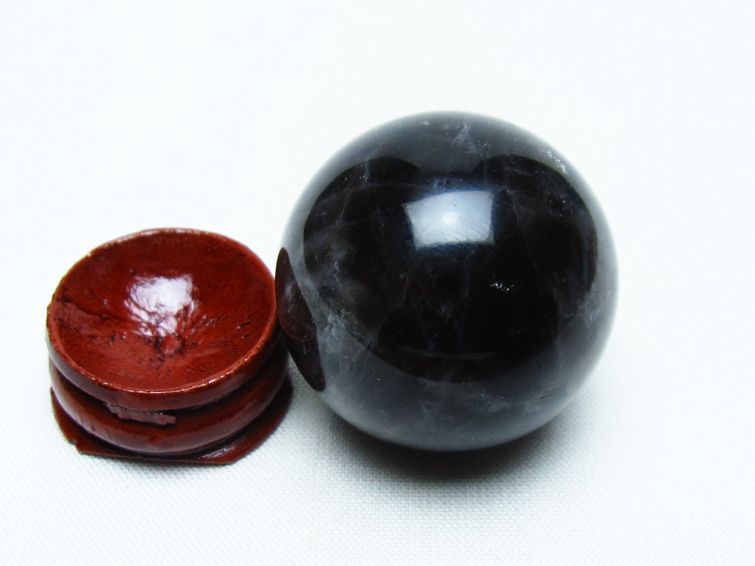 モリオン 丸玉 33mm 黒水晶 スフィア 置物 一点物 141-8016