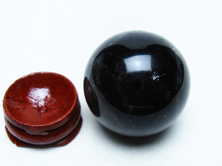 モリオン 丸玉 33mm 黒水晶 スフィア 置物 一点物 141-8019