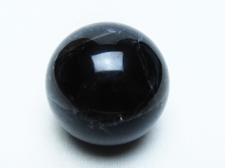 モリオン 丸玉 35mm 黒水晶 スフィア 置物 一点物 141-8022