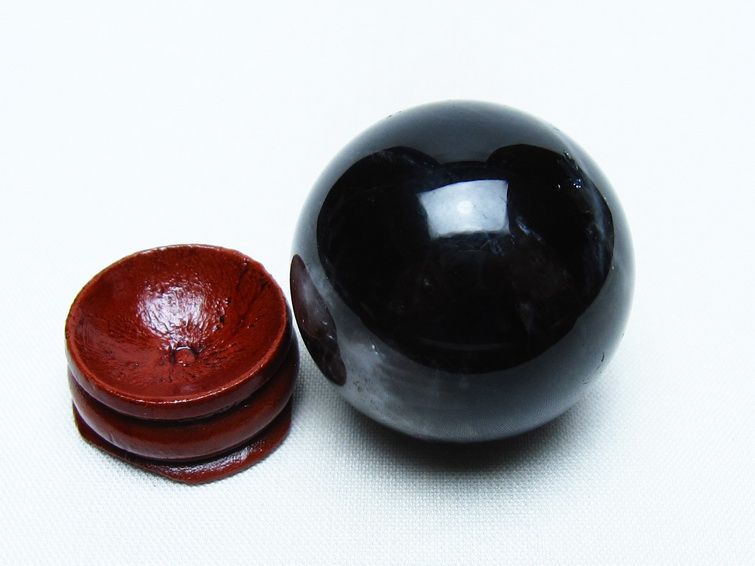 モリオン 丸玉 35mm 黒水晶 スフィア 置物 一点物 141-8026