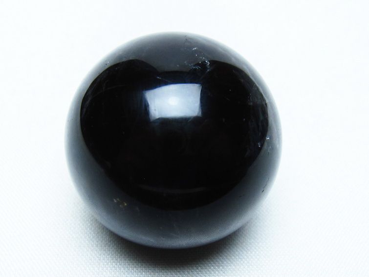 モリオン 丸玉 35mm 黒水晶 スフィア 置物 一点物 141-8032