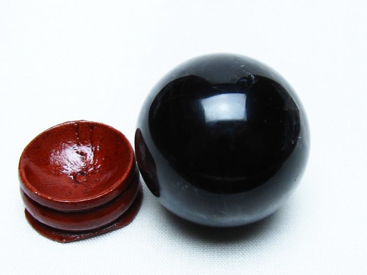 モリオン 丸玉 35mm 黒水晶 スフィア 置物 一点物 141-8032