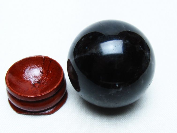 モリオン 丸玉 35mm 黒水晶 スフィア 置物 一点物 141-8035