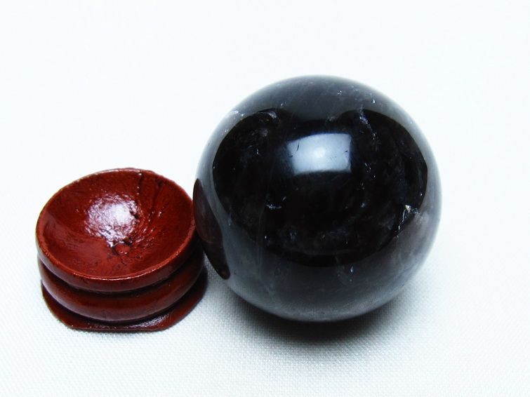 モリオン 丸玉 35mm 黒水晶 スフィア 置物 一点物 141-8040