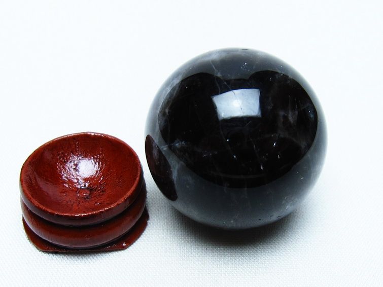 モリオン 丸玉 35mm 黒水晶 スフィア 置物 一点物 141-8046