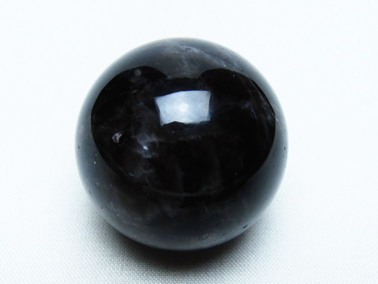 モリオン 丸玉 36mm 黒水晶 スフィア 置物 一点物 141-8049