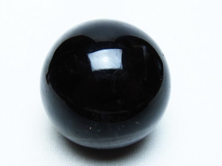モリオン 丸玉 36mm 黒水晶 スフィア 置物 一点物 141-8054