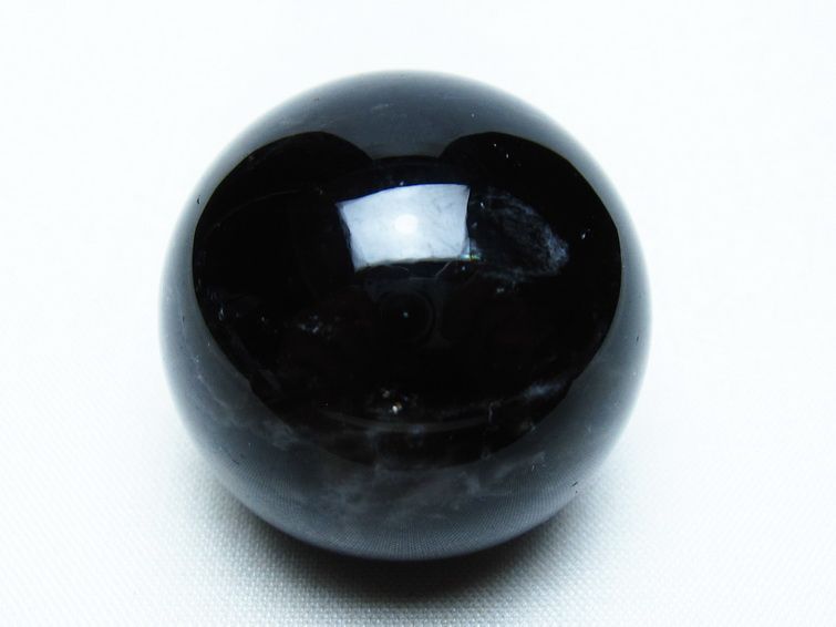モリオン 丸玉 36mm 黒水晶 スフィア 置物 一点物 141-8056
