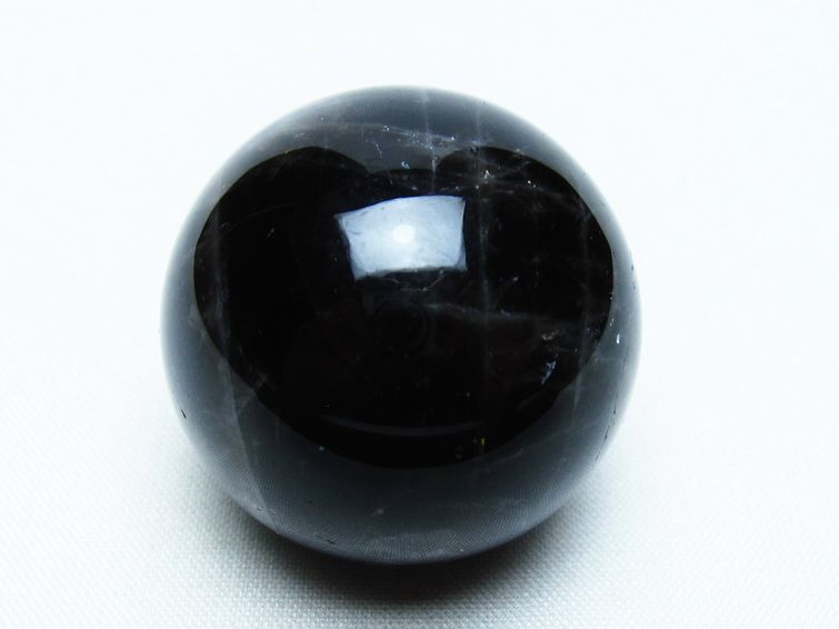 モリオン 丸玉 36mm 黒水晶 スフィア 置物 一点物 141-8058