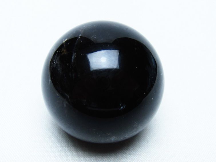 モリオン 丸玉 36mm 黒水晶 スフィア 置物 一点物 141-8071