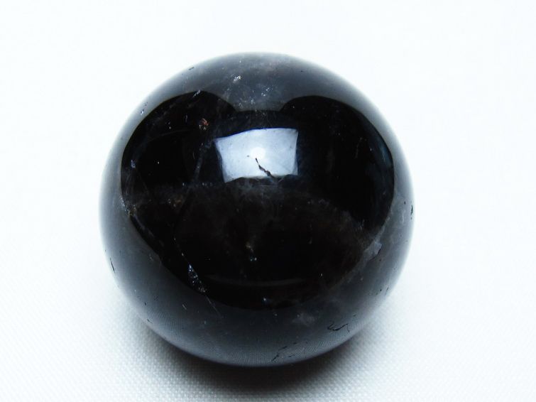 モリオン 丸玉 36mm 黒水晶 スフィア 置物 一点物 141-8075