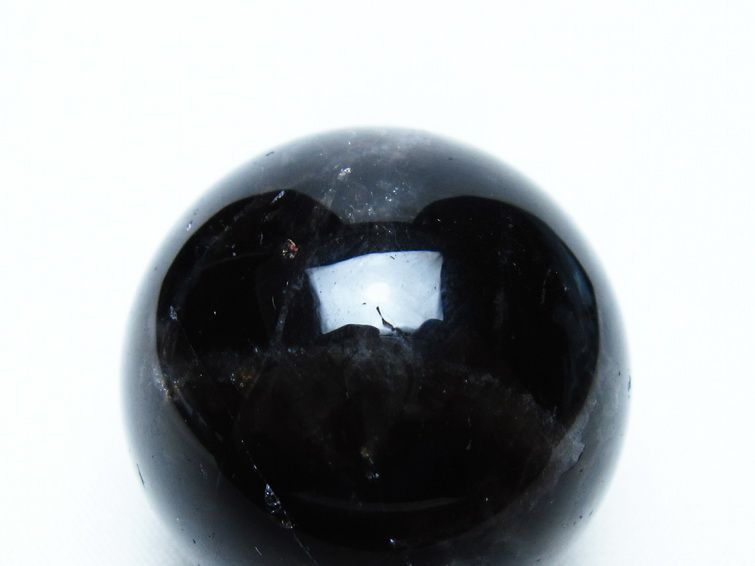 モリオン 丸玉 36mm 黒水晶 スフィア 置物 一点物 141-8075