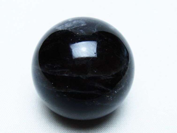 モリオン 丸玉 36mm 黒水晶 スフィア 置物 一点物 141-8078